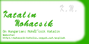 katalin mohacsik business card